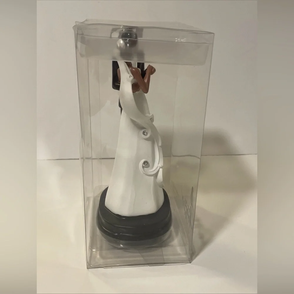 African American Bride & Groom Wedding Cake Topper 7” Resin New